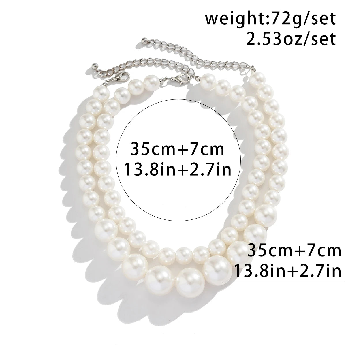 IngeSight.Z Elegant 2pcs/set Imitation Pearl Beaded Choker Necklaces Collar for Women 2023 Wedding Bridal Party Jewelry Gift